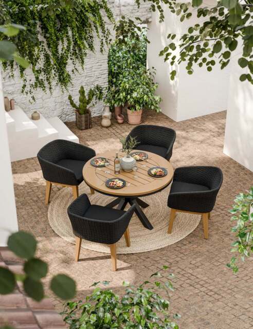 Tuscany 4 Seater Round Dining Set with Eden Night Dining Chairs - image 1
