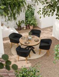 Tuscany 4 Seater Round Dining Set with Eden Night Dining Chairs - thumbnail 1