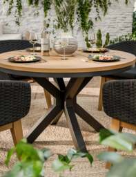 Tuscany 4 Seater Round Dining Set with Eden Night Dining Chairs - thumbnail 3
