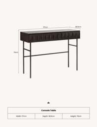 ROKA Dark Wood Geometric Console Table - thumbnail 4