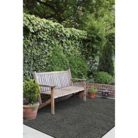 Outdoor Parquet Black Rug - 245x305 - Machine Washable Area Rug - Kid & Pet Friendly - Outdoor Rugs - Ruggable - thumbnail 2