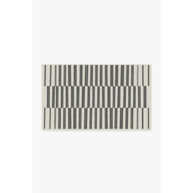 Outdoor Offset Stripe Black Rug - 90x150 - Machine Washable Area Rug - Kid & Pet Friendly - Outdoor Rugs - Ruggable - thumbnail 1