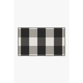 Outdoor Gingham Plaid Black & White Rug - 90x150 - Machine Washable Area Rug - Kid & Pet Friendly - Outdoor Rugs - Ruggable