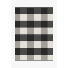 Outdoor Gingham Plaid Black & White Rug - 150x215 - Machine Washable Area Rug - Kid & Pet Friendly - Outdoor Rugs - Ruggable - thumbnail 1