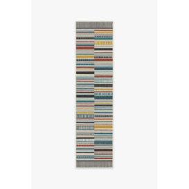 Outdoor Riviera Stripe Multicolour Rug - 75x305 - Machine Washable Area Rug - Kid & Pet Friendly - Outdoor Rugs - Ruggable - thumbnail 1