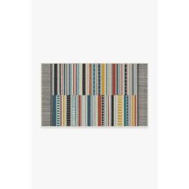 Outdoor Riviera Stripe Multicolour Rug - 90x150 - Machine Washable Area Rug - Kid & Pet Friendly - Outdoor Rugs - Ruggable - thumbnail 1