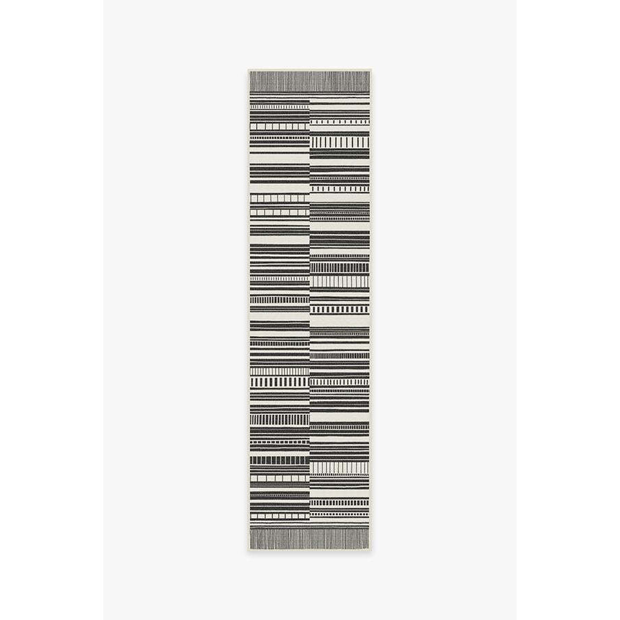 Outdoor Riviera Stripe Black & White Rug - 75x305 - Machine Washable Area Rug - Kid & Pet Friendly - Outdoor Rugs - Ruggable - image 1