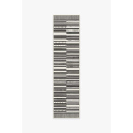 Outdoor Riviera Stripe Black & White Rug - 75x305 - Machine Washable Area Rug - Kid & Pet Friendly - Outdoor Rugs - Ruggable - thumbnail 1