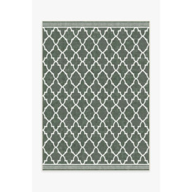 Outdoor Varia Trellis Forest Green Rug - 150x215 - Machine Washable Area Rug - Kid & Pet Friendly - Outdoor Rugs - Ruggable - thumbnail 1