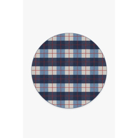 Buffalo Plaid Red & Blue Rug - 185 Round - Machine Washable Area Rug - Kid & Pet Friendly - Indoor Rugs - Ruggable - thumbnail 1