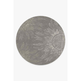 Jellyfish Bloom Silver Rug - 245 Round - Machine Washable Area Rug - Kid & Pet Friendly - Indoor Rugs - Ruggable - thumbnail 1