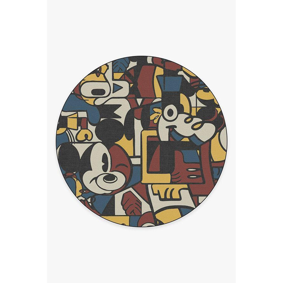 Mickey & Friends Multicolour Rug - 245 Round - Machine Washable Area Rug - Kid & Pet Friendly - Indoor Rugs - Ruggable - image 1