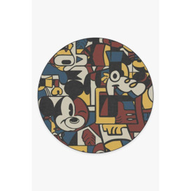 Mickey & Friends Multicolour Rug - 245 Round - Machine Washable Area Rug - Kid & Pet Friendly - Indoor Rugs - Ruggable - thumbnail 1