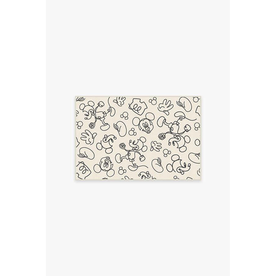 Mickey Doodles Black and Ivory Rug - 60x90 - Machine Washable Area Rug - Kid & Pet Friendly - Indoor Rugs - Ruggable - image 1