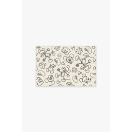 Mickey Doodles Black and Ivory Rug - 60x90 - Machine Washable Area Rug - Kid & Pet Friendly - Indoor Rugs - Ruggable - thumbnail 1