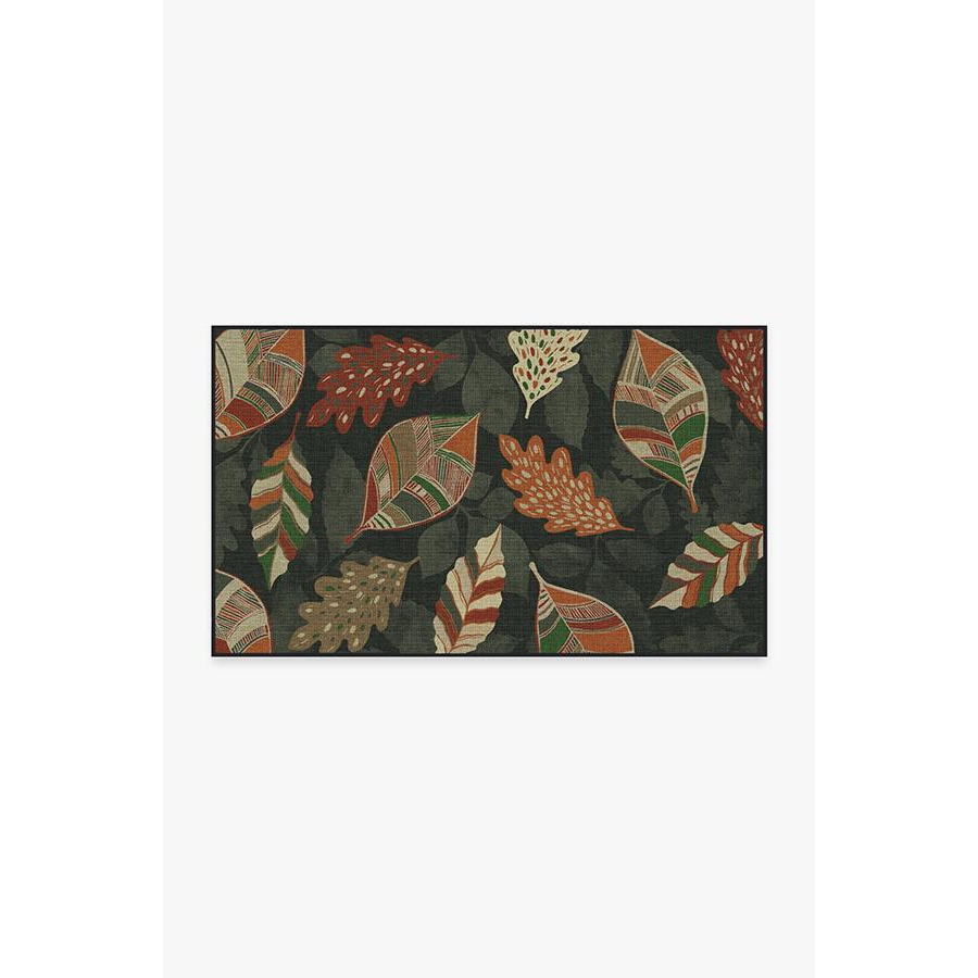 Outdoor Aurelia Forest Green Rug - 90x150 - Machine Washable Area Rug - Kid & Pet Friendly - Outdoor Rugs - Ruggable - image 1