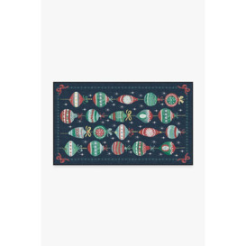 Outdoor Festive Garland Navy Rug - 90x150 - Machine Washable Area Rug - Kid & Pet Friendly - Outdoor Rugs - Ruggable