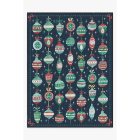 Outdoor Festive Garland Navy Rug - 275x365 - Machine Washable Area Rug - Kid & Pet Friendly - Outdoor Rugs - Ruggable