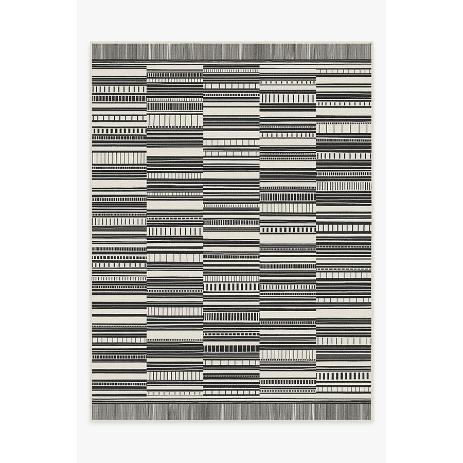 Outdoor Riviera Stripe Black & White Rug - 275x365 - Machine Washable Area Rug - Kid & Pet Friendly - Outdoor Rugs - Ruggable - image 1