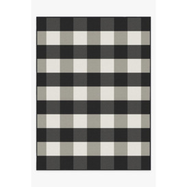 Outdoor Gingham Plaid Black & White Rug - 275x365 - Machine Washable Area Rug - Kid & Pet Friendly - Outdoor Rugs - Ruggable - thumbnail 1