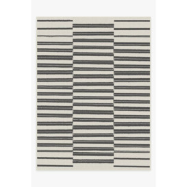 Outdoor Offset Stripe Black Rug - 275x365 - Machine Washable Area Rug - Kid & Pet Friendly - Outdoor Rugs - Ruggable - thumbnail 1