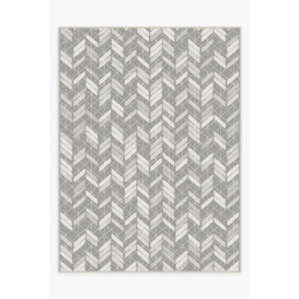 Outdoor Painted Chevron Grey Rug - 275x365 - Machine Washable Area Rug - Kid & Pet Friendly - Outdoor Rugs - Ruggable - thumbnail 1