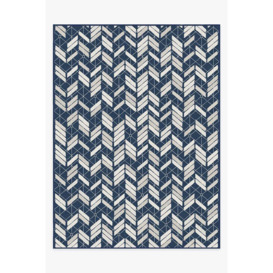 Outdoor Painted Chevron Navy Rug - 275x365 - Machine Washable Area Rug - Kid & Pet Friendly - Outdoor Rugs - Ruggable - thumbnail 1