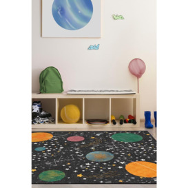 Outer Space Black Rug - 120x185 - Machine Washable Area Rug - Kid & Pet Friendly - Indoor Rugs - Ruggable - thumbnail 2