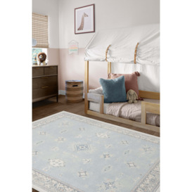 Verena Soft Blue Rug - 185 Round - Machine Washable Area Rug - Kid & Pet Friendly - Indoor Rugs - Ruggable - thumbnail 2