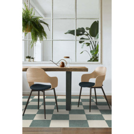 Jaque Checkered Slate Green Rug - 185x275 - Machine Washable Area Rug - Kid & Pet Friendly - Indoor Rugs - Ruggable - thumbnail 2