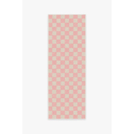 Teresa Checkered Pink Rug - 75x215 - Machine Washable Area Rug - Kid & Pet Friendly - Indoor Rugs - Ruggable - thumbnail 1