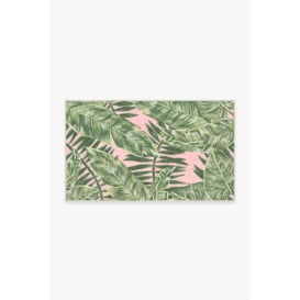 Outdoor Filifera Palm Pink Rug - 90x150 - Machine Washable Area Rug - Kid & Pet Friendly - Outdoor Rugs - Ruggable - thumbnail 1