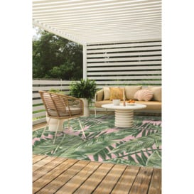 Outdoor Filifera Palm Pink Rug - 90x150 - Machine Washable Area Rug - Kid & Pet Friendly - Outdoor Rugs - Ruggable - thumbnail 2