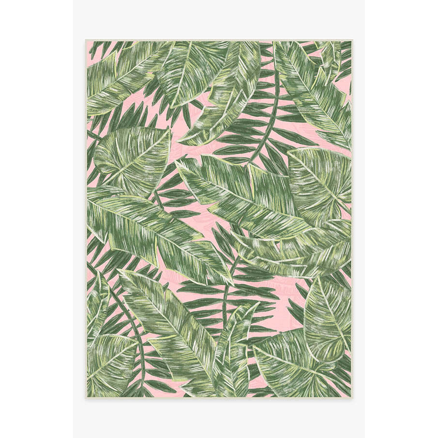 Outdoor Filifera Palm Pink Rug - 275x365 - Machine Washable Area Rug - Kid & Pet Friendly - Outdoor Rugs - Ruggable - image 1