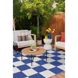 Outdoor Jaque Checkered Blue Rug - 75x215 - Machine Washable Area Rug - Kid & Pet Friendly - Outdoor Rugs - Ruggable - thumbnail 2