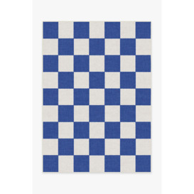 Outdoor Jaque Checkered Blue Rug - 150x215 - Machine Washable Area Rug - Kid & Pet Friendly - Outdoor Rugs - Ruggable - thumbnail 1