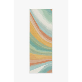 Outdoor Watercolor Waves Copper Jade Rug - 75x215 - Machine Washable Area Rug - Kid & Pet Friendly - Outdoor Rugs - Ruggable - thumbnail 1