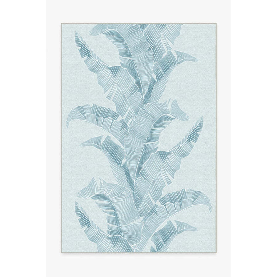 Gray Malin Outdoor Banana Leaf Soft Blue Rug - 185x275 - Machine Washable Area Rug - Kid & Pet Friendly - Outdoor Rugs - Ruggable - image 1
