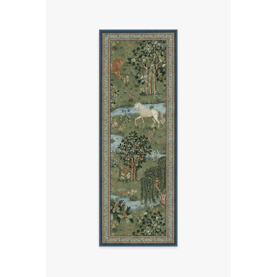 Morris & Co. Owl & Willow Green Rug - 75x215 - Machine Washable Area Rug - Kid & Pet Friendly - Indoor Rugs - Ruggable - image 1
