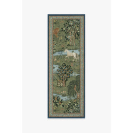 Morris & Co. Owl & Willow Green Rug - 75x215 - Machine Washable Area Rug - Kid & Pet Friendly - Indoor Rugs - Ruggable - thumbnail 1