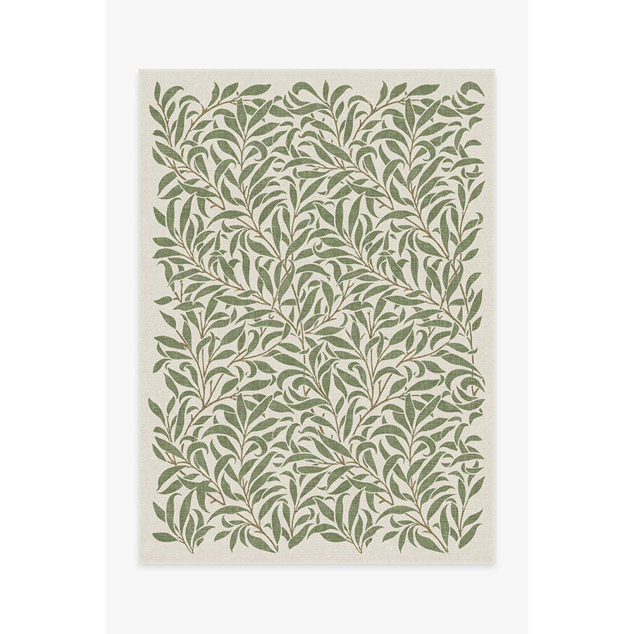 Morris & Co. Pure Willow Boughs Green Rug - 150x215 - Machine Washable Area Rug - Kid & Pet Friendly - Indoor Rugs - Ruggable - image 1