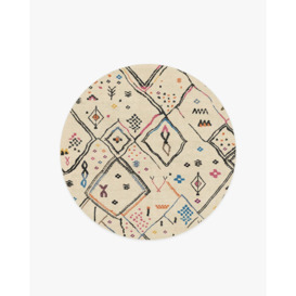 Pamir Ivory Multicolour Rug - 185 Round - Machine Washable Area Rug - Kid & Pet Friendly - Indoor Rugs - Ruggable - thumbnail 1