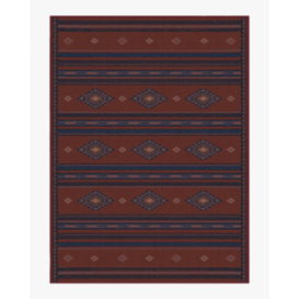 Seville Stripe Amber Red Rug - 275x365 - Machine Washable Area Rug - Kid & Pet Friendly - Indoor Rugs - Ruggable - thumbnail 1