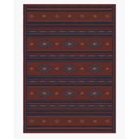 Seville Stripe Amber Red Rug - 305x425 - Machine Washable Area Rug - Kid & Pet Friendly - Indoor Rugs - Ruggable