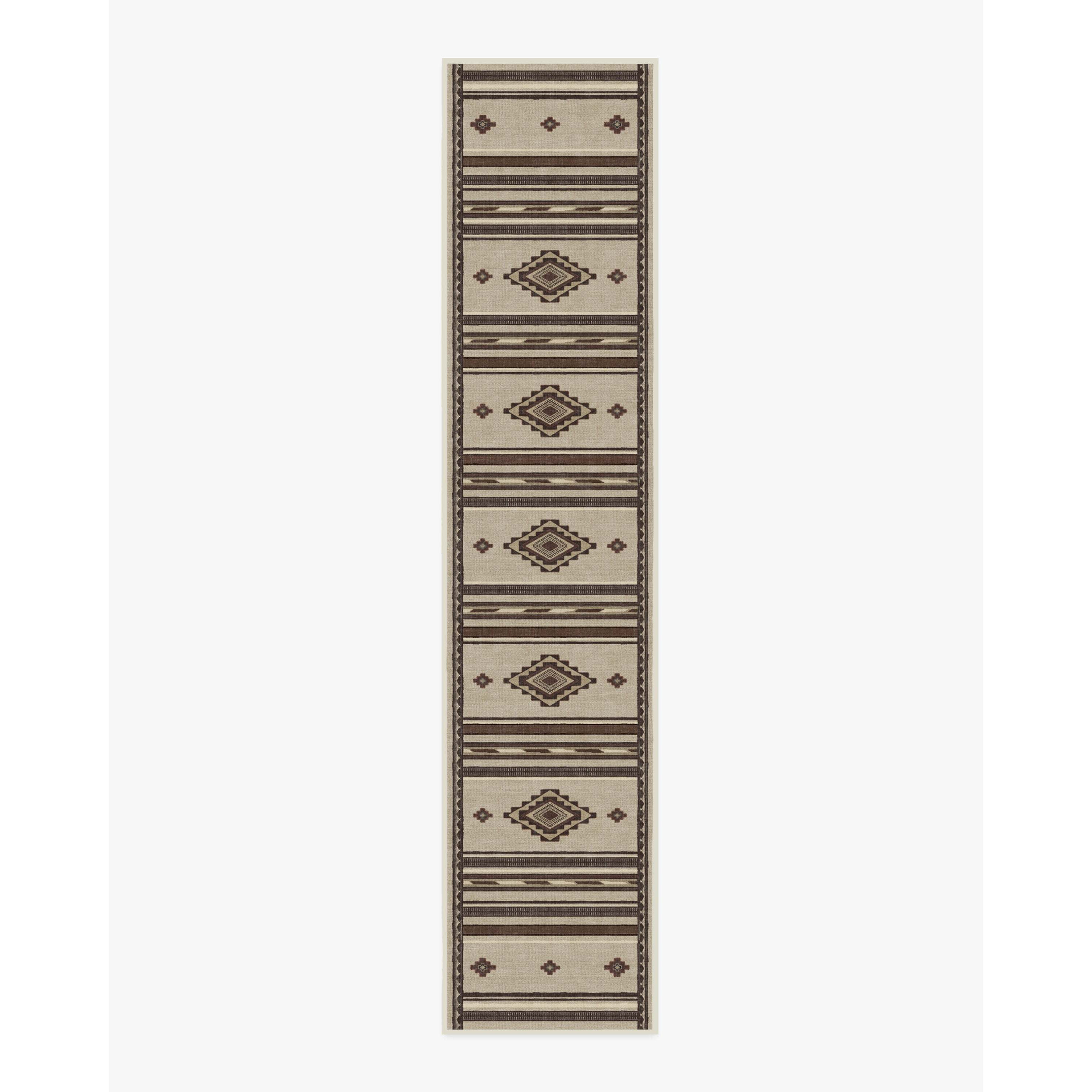 Seville Stripe Natural & Brown Tufted Rug - 75x365 - Machine Washable Area Rug - Kid & Pet Friendly - Indoor Rugs - Ruggable - image 1