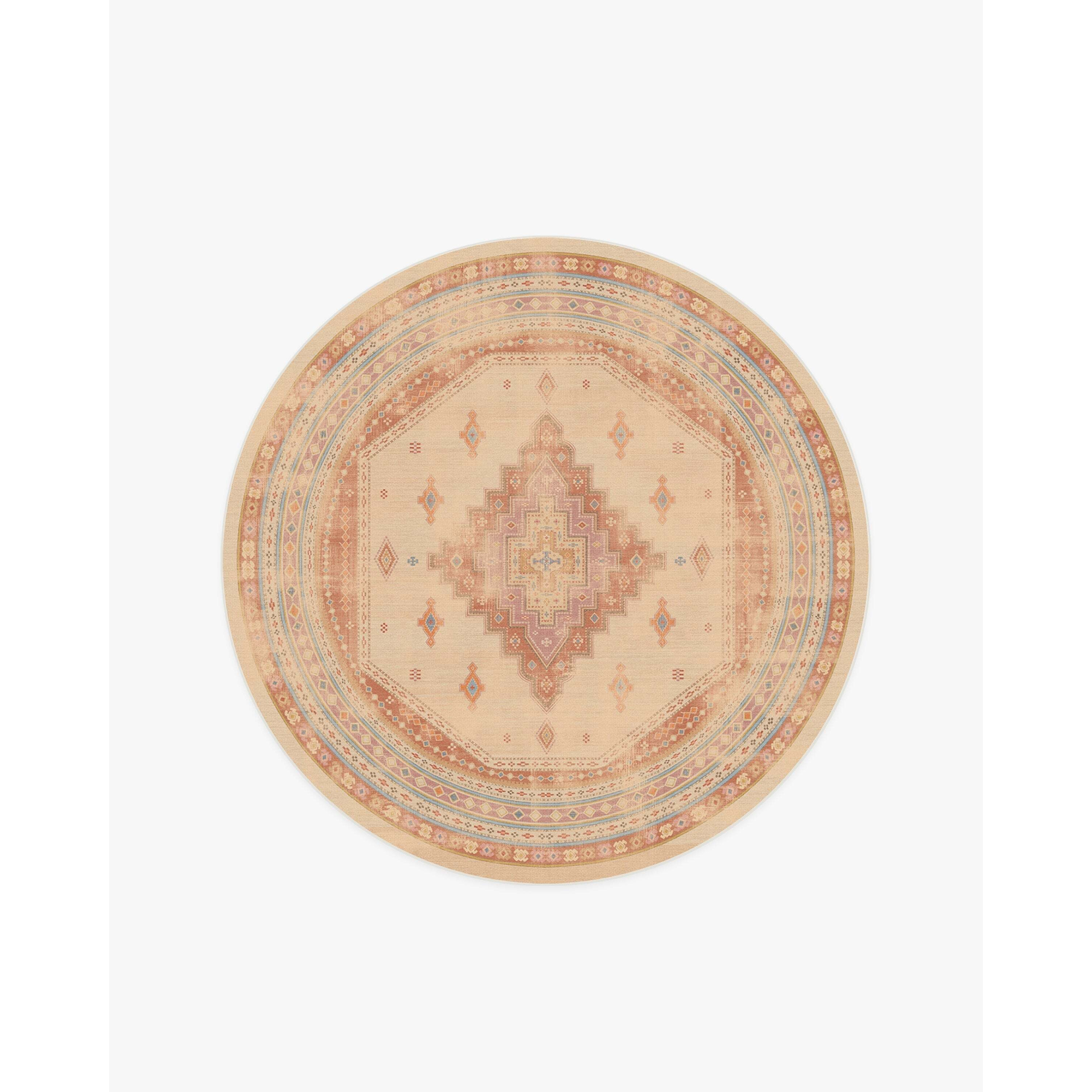 Isabel Vintage Copper Tufted Rug Rust - 185 Round - Machine Washable Area Rug - Kid & Pet Friendly - Indoor Rugs - Ruggable - image 1