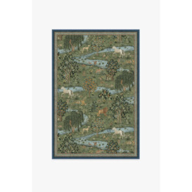 Morris & Co. Owl & Willow Green Tufted Rug - 120x185 - Machine Washable Area Rug - Kid & Pet Friendly - Indoor Rugs - Ruggable - thumbnail 1