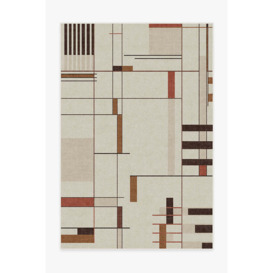 Loretto Ivory & Brown Tufted Rug - 185x275 - Machine Washable Area Rug - Kid & Pet Friendly - Indoor Rugs - Ruggable - thumbnail 1