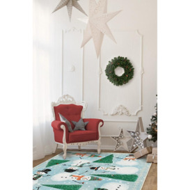 Snowy Soiree Frost Tufted Rug Green - 75x215 - Machine Washable Area Rug - Kid & Pet Friendly - Indoor Rugs - Ruggable - thumbnail 2