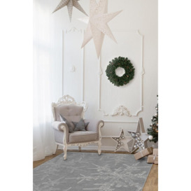 Snowflake Silver Tufted Rug - 75x215 - Machine Washable Area Rug - Kid & Pet Friendly - Indoor Rugs - Ruggable - thumbnail 2
